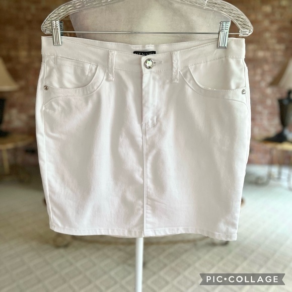 Venus White Denim Mini Pencil Skirt 10 - Picture 1 of 15